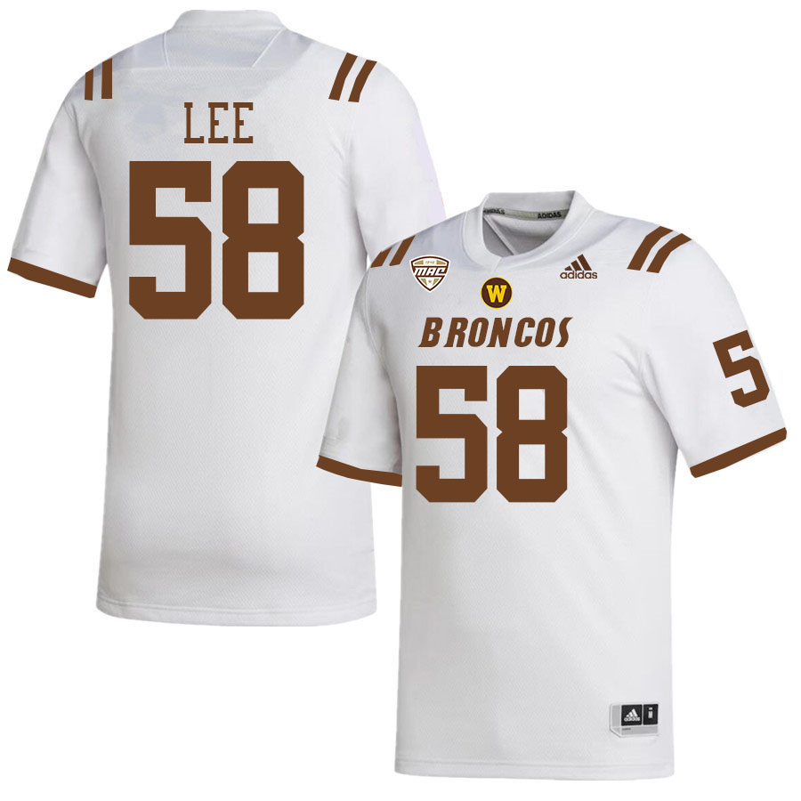 #58 Tyson Lee Western Michigan Broncos College Football Jerseys Stitched-White